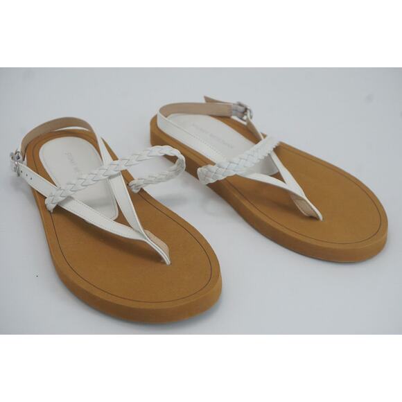 Stuart Weitzman White Contempo Braided Leather Thong Strap Sandals SZ 6 New $250 - Picture 7 of 10